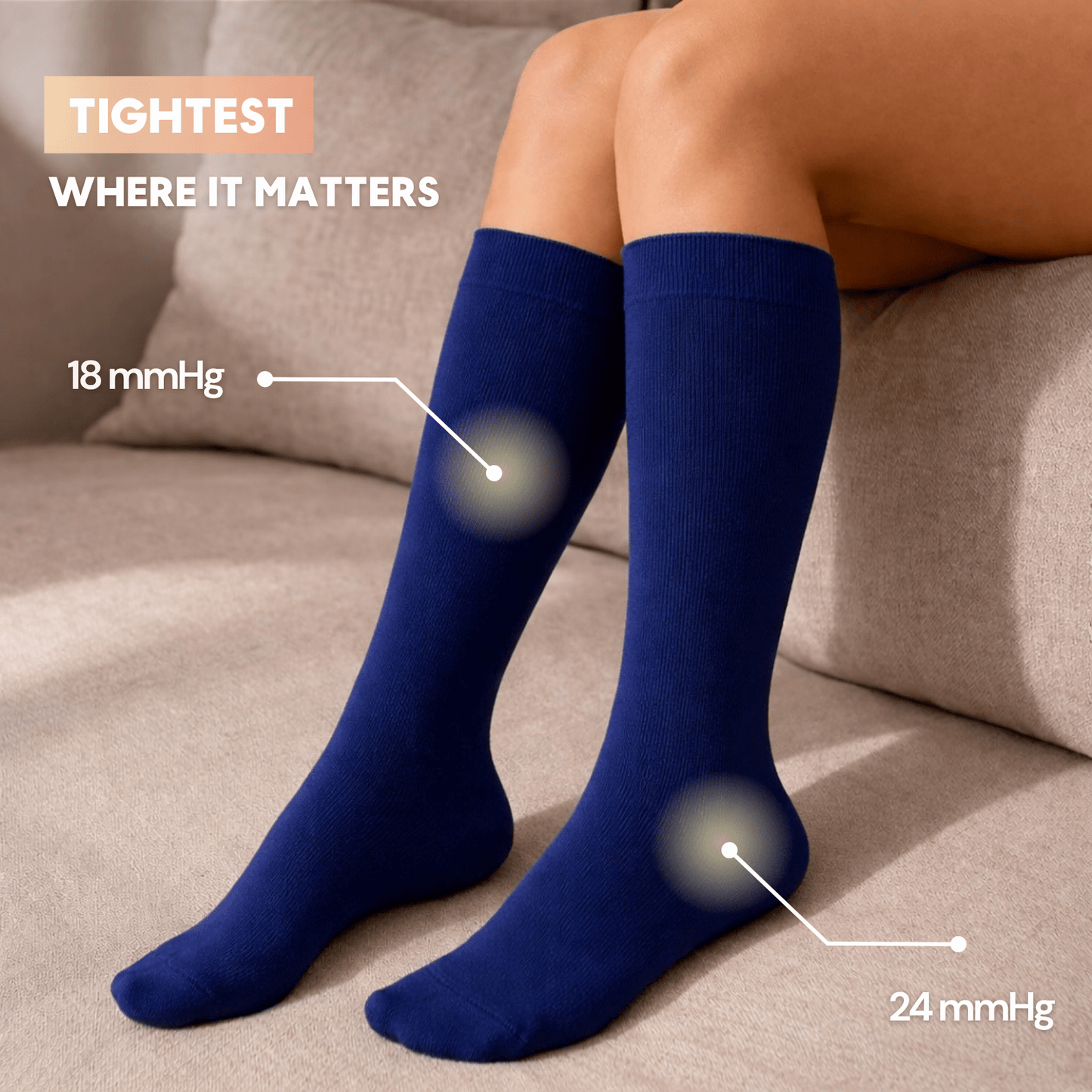 Swelly™ Navy All - Day Compression Socks - Swelly