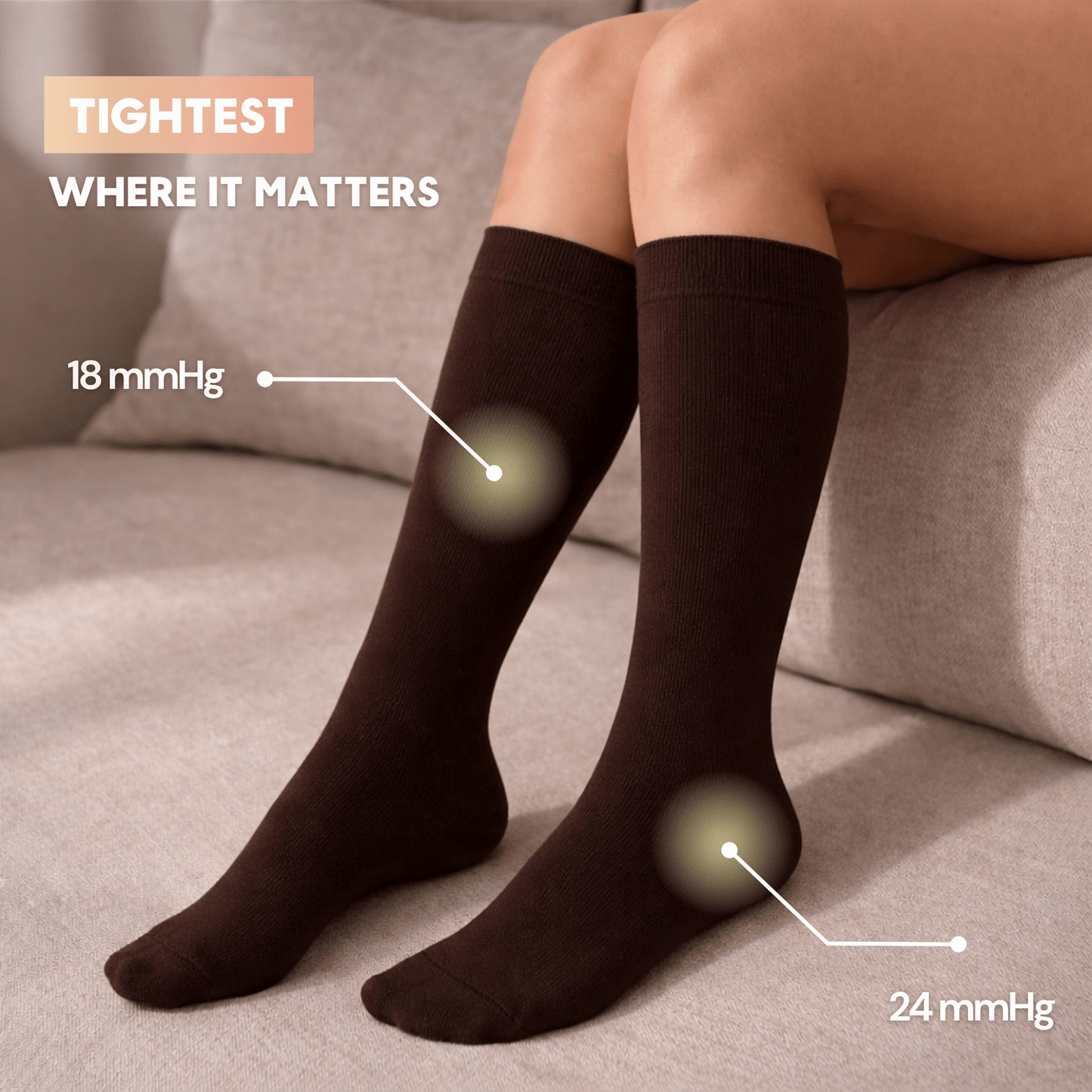 Swelly™ Mocha All - Day Compression Socks - Swelly