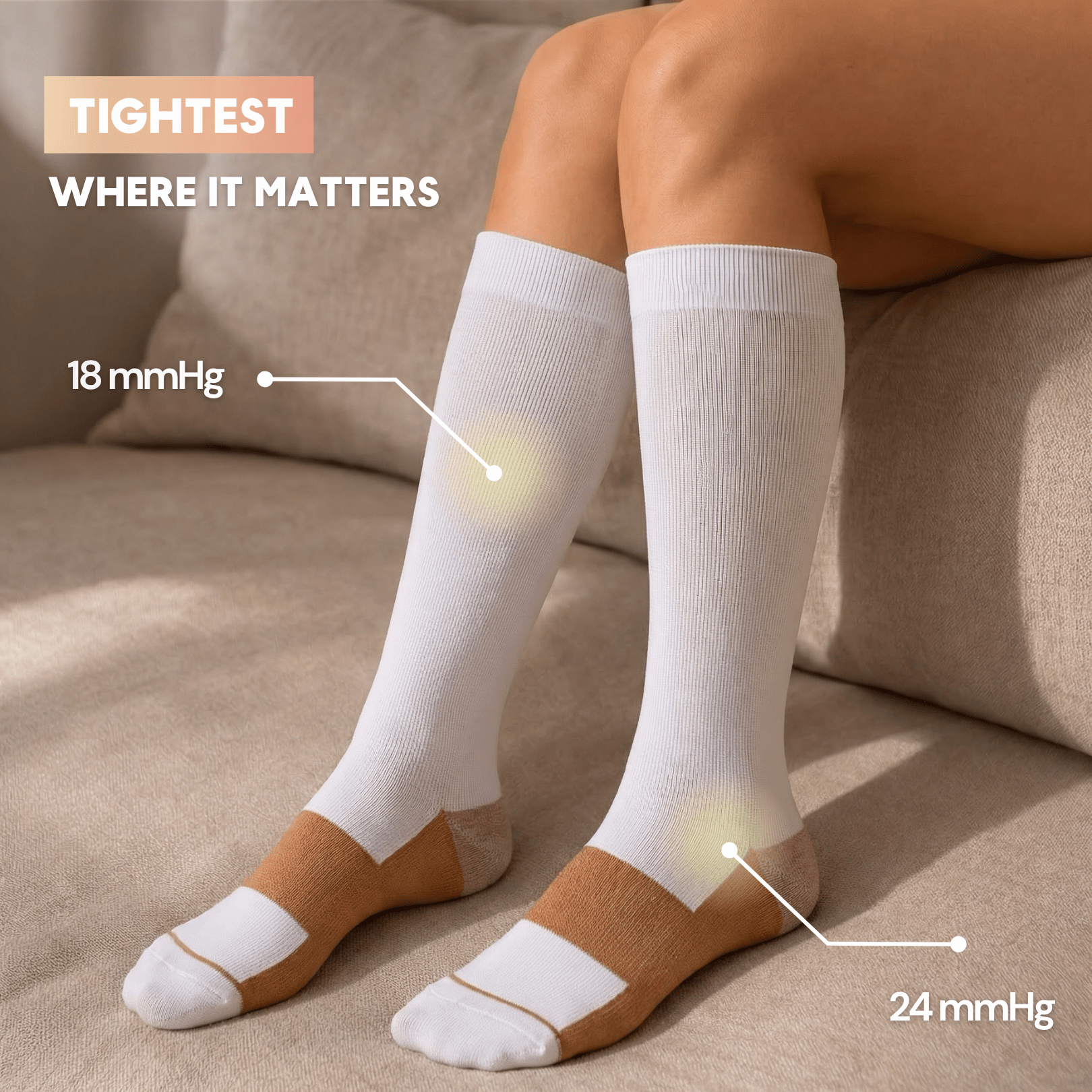 Swelly™ Ivory All - Day Compression Socks - Swelly
