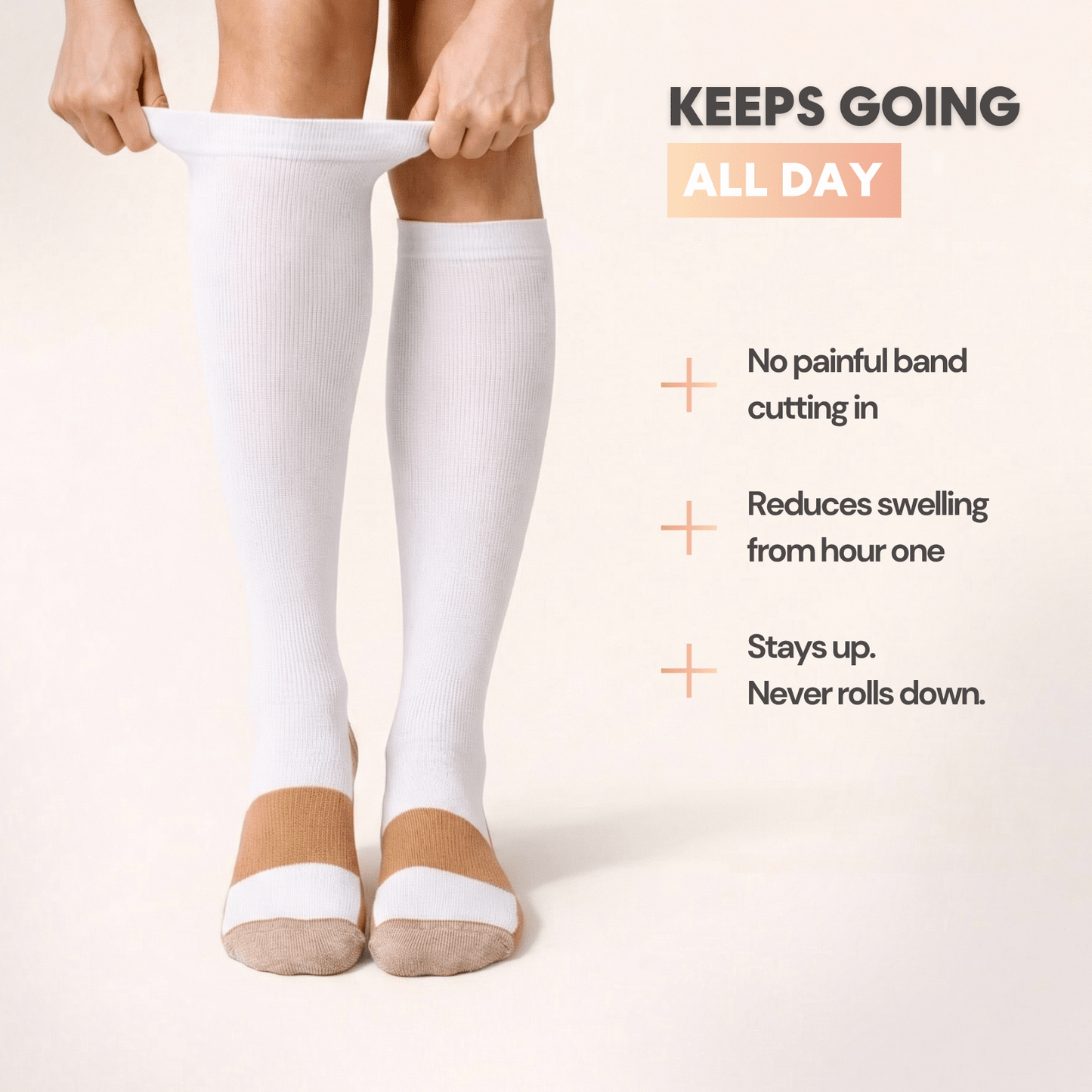 Swelly™ Ivory All - Day Compression Socks - Swelly